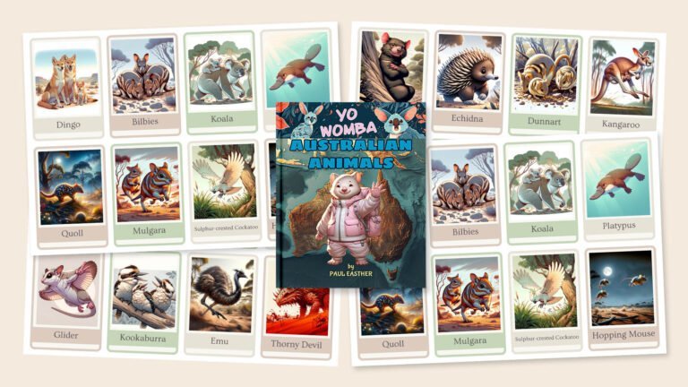 Australian animal flashcard sheets ready to print and assemble