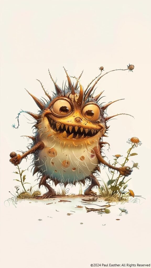 Printable Prickle character artwork by Paul Easther