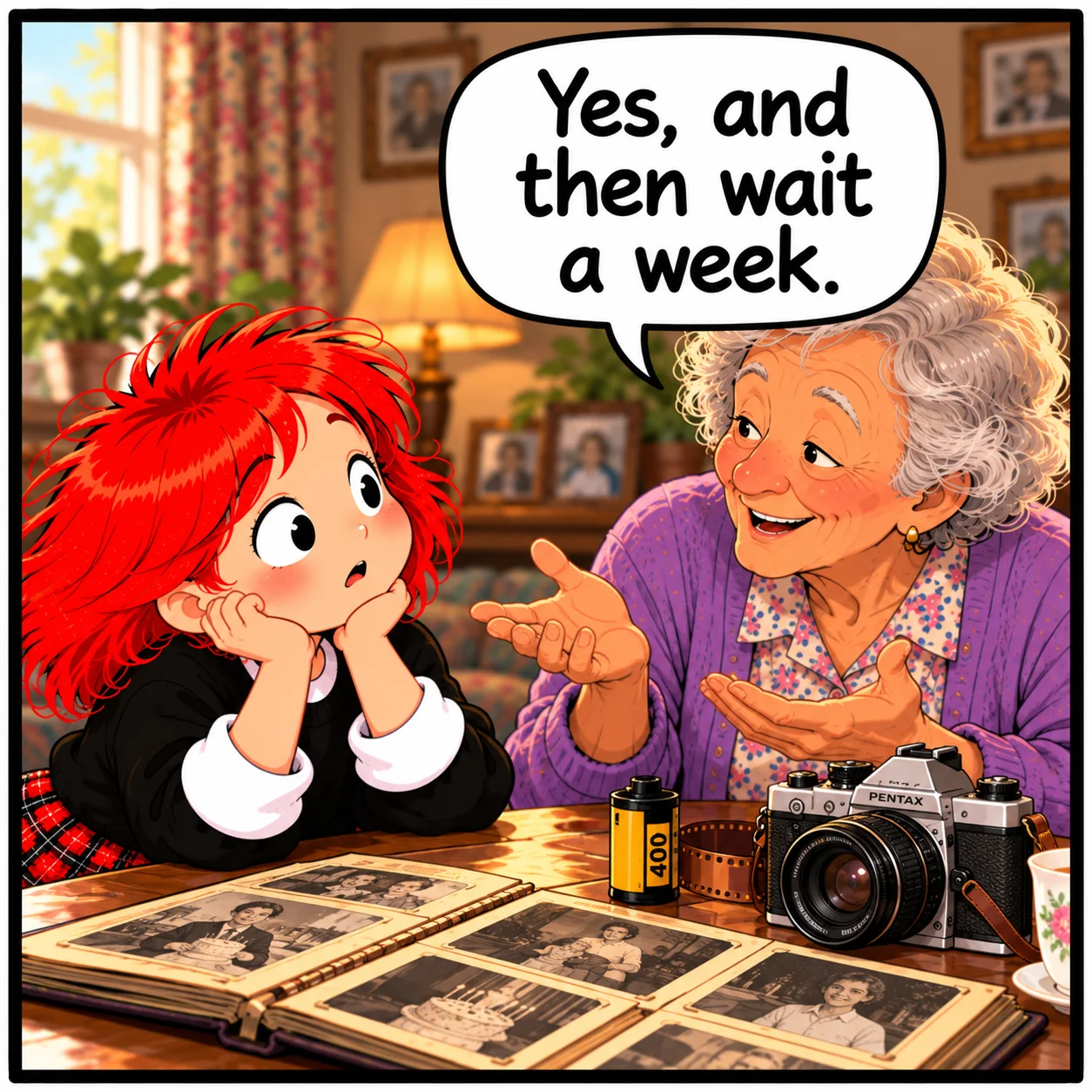 Film Camera — Lil Juno comic, panel 2 of 4