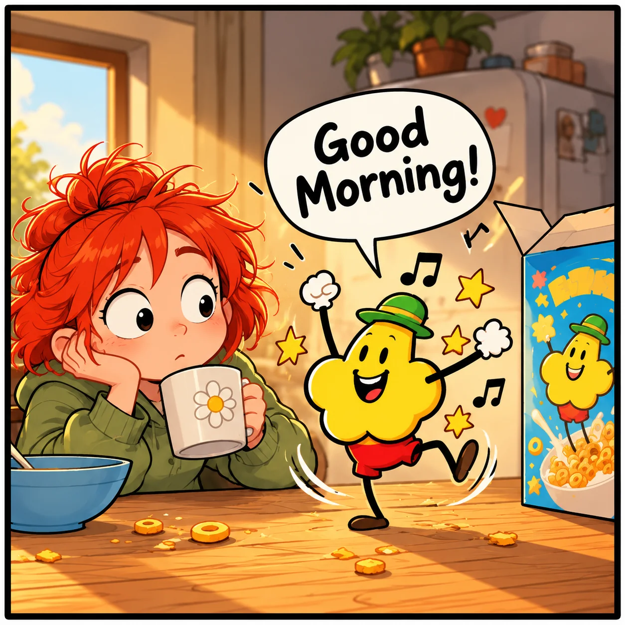 Good Morning — Lil Juno comic, panel 2 of 4