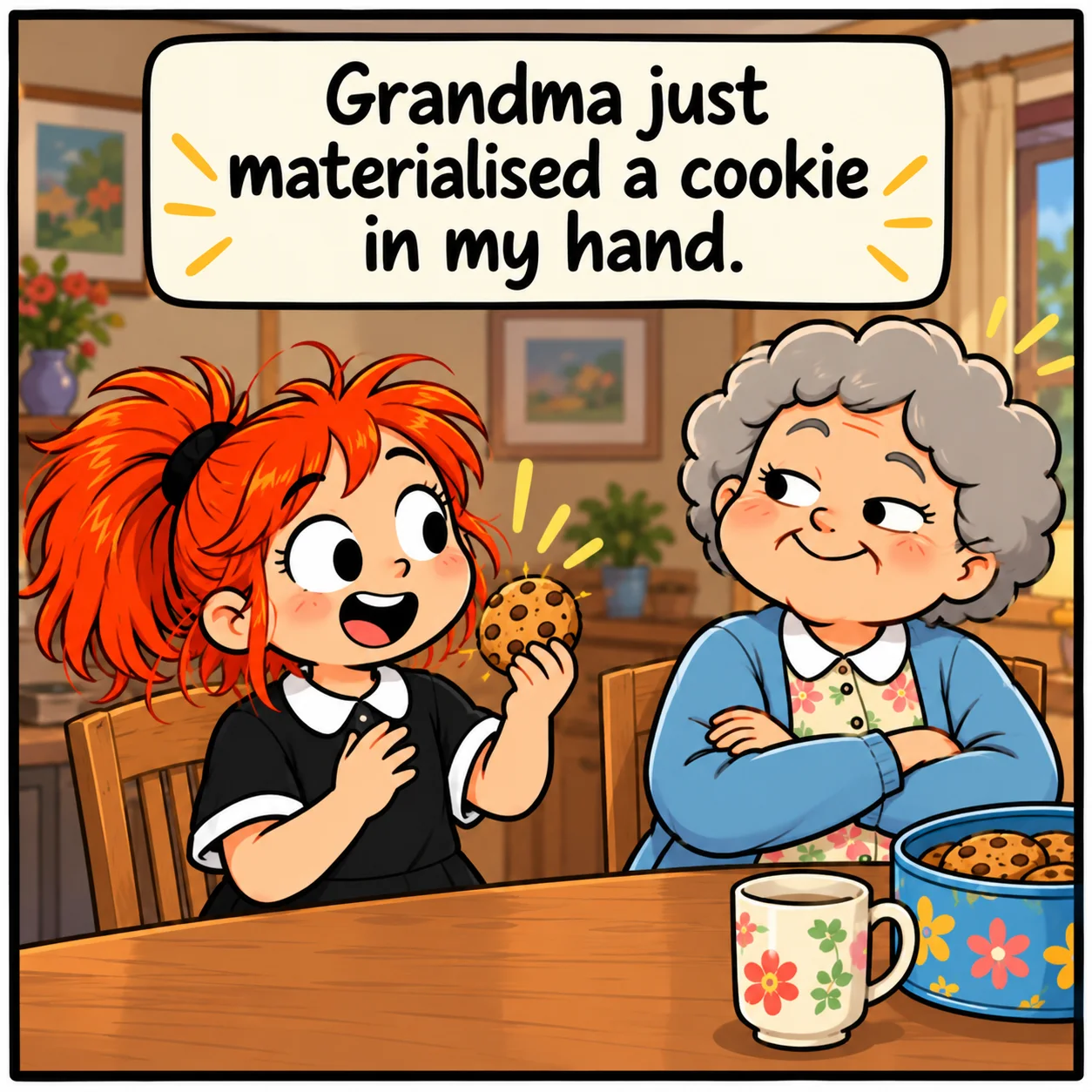 Grandma’s Superpower — Lil Juno comic, panel 2 of 4