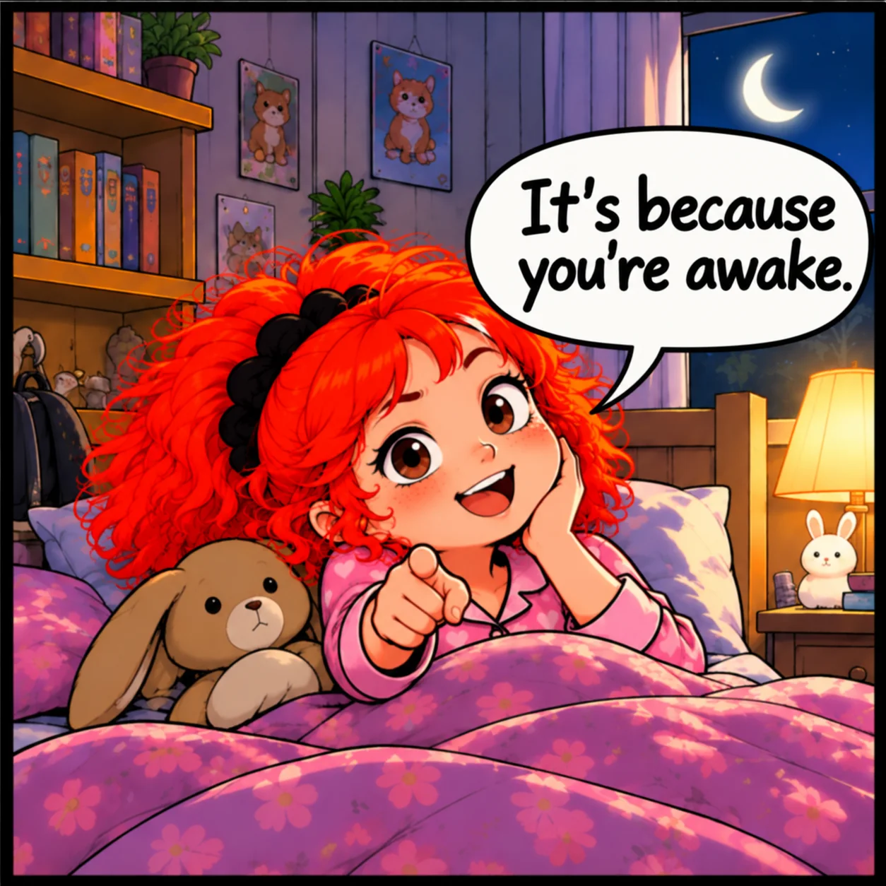 Sleepless? — Lil Juno comic, panel 2 of 4