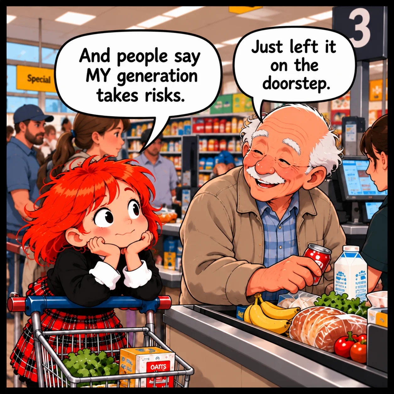 The Milkman — Lil Juno comic, panel 4 of 4
