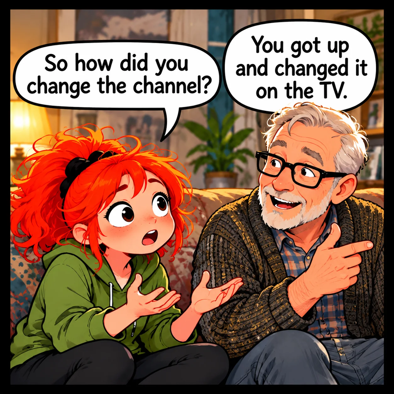The Remote Control — Lil Juno comic, panel 2 of 4