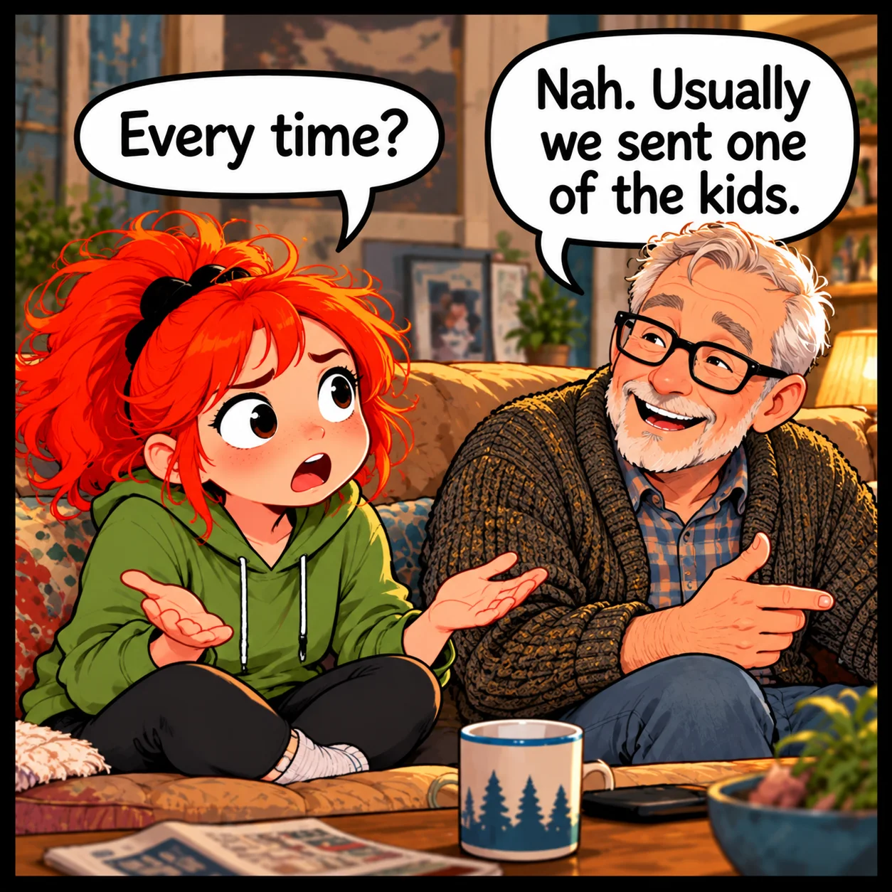 The Remote Control — Lil Juno comic, panel 3 of 4